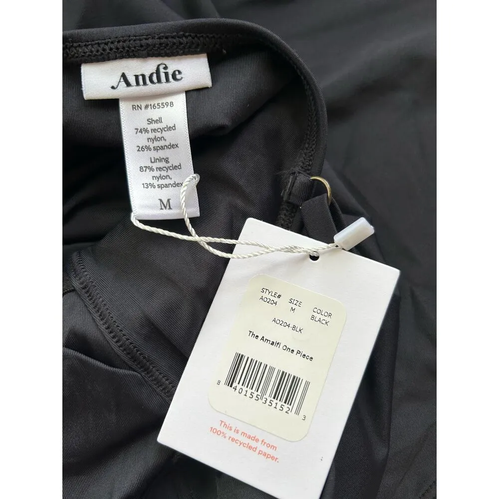 Andie Swim the Amalfi Eco Nylon One Piece in Black M NWT - Image 7