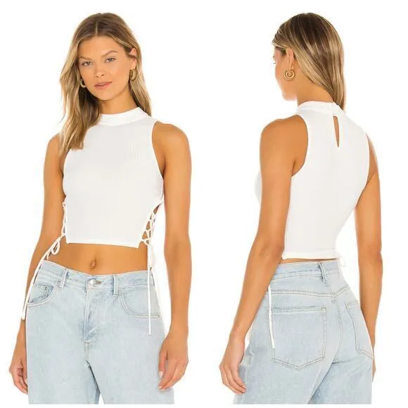 NBD White Eyal Top Chic, Side Tie‎ Top - Image 2