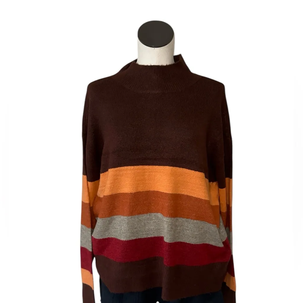 NWT beachlunchlounge Portia Sweater Color block  Striped XL - Image 2