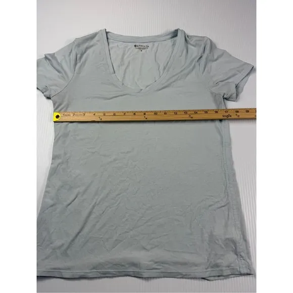 Athleta Breezy Relaxed V-Neck Tee T-Shirt‎ Activewear Top Comfy Casual Gray S - Image 3