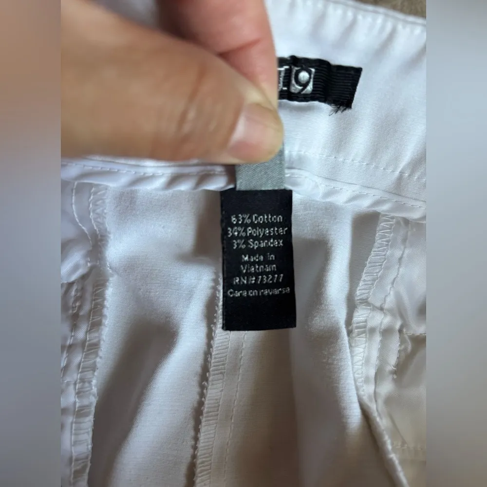 Apt. 9 White Cotton Cuffed Dressy Shorts Classic Tailored Design Women’s 16 - Image 5