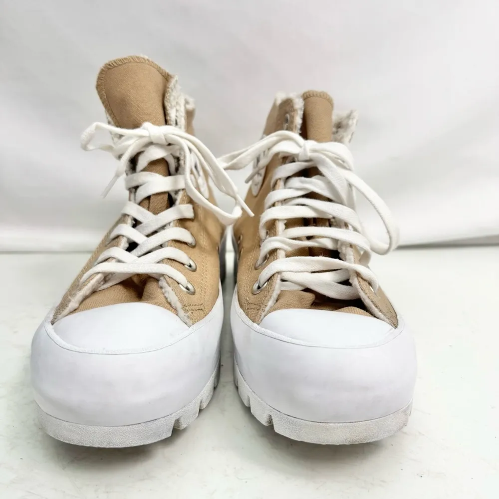 Converse Chuck Taylor Tan Lugged High Top Sherpa Lined Sneakers Women’s Size 8 - Image 2