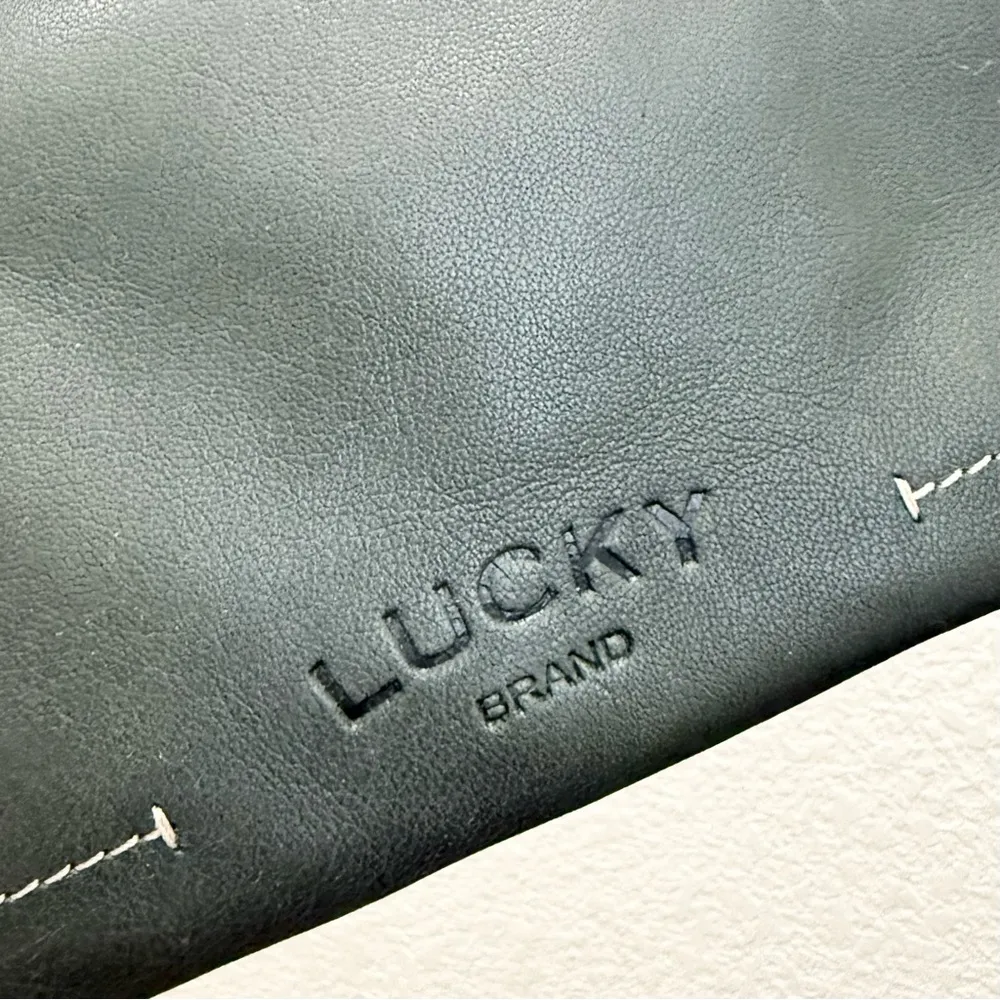 LUCKY BRAND Olive Green Genuine Leather Woven Strap Wristlet Mini Shoulder Bag - Image 16