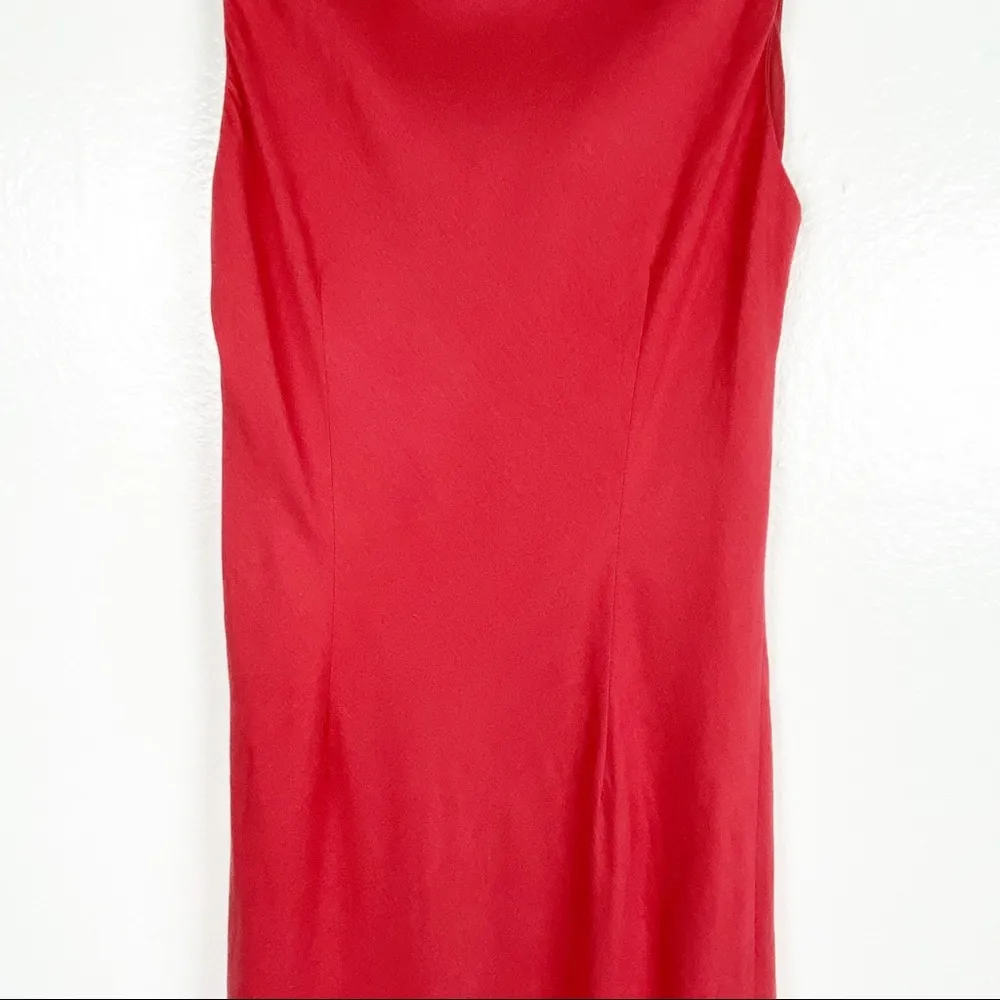 ADRIANNA PAPELL Red Linen Blend Dress With Matching Jacket Maxi Dress, Small - Image 5