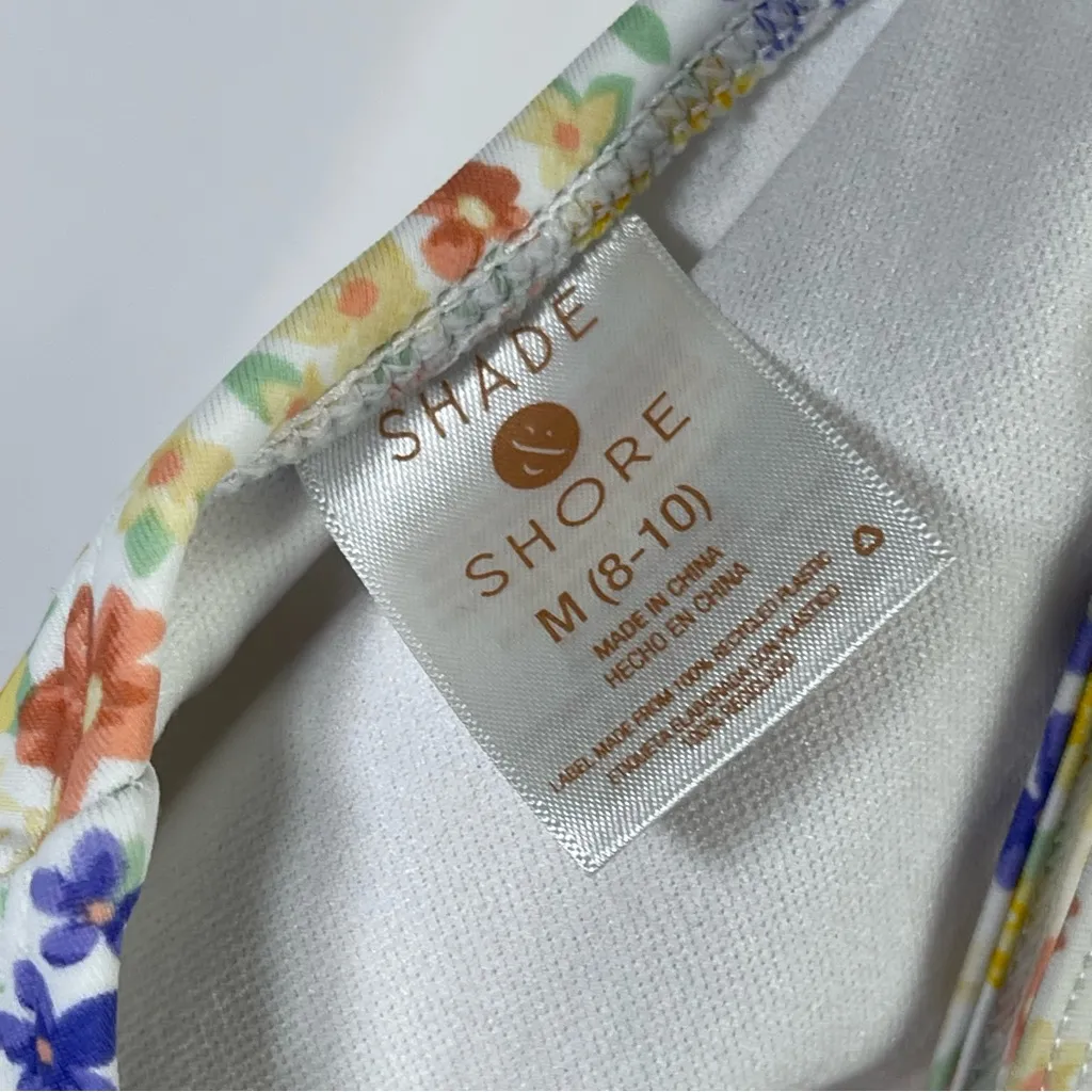 Shade & Shore Medium Floral One Piece Swimsuit Ruffle Feminine Daisy Pastel - Image 4