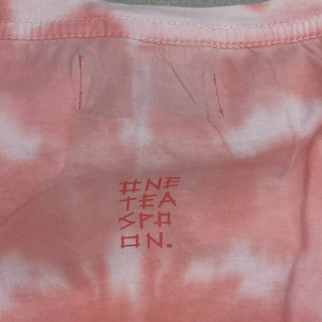 Free People/One Teaspoon Heart Throb Tie Dye Boyfriend Tee-Coral Pink - XL - NWT - Image 6