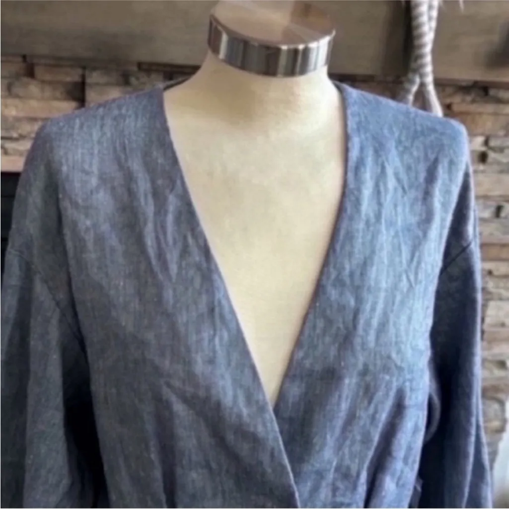 Nic+Zoe  Slate Blue Buttoned Blazer - Image 5