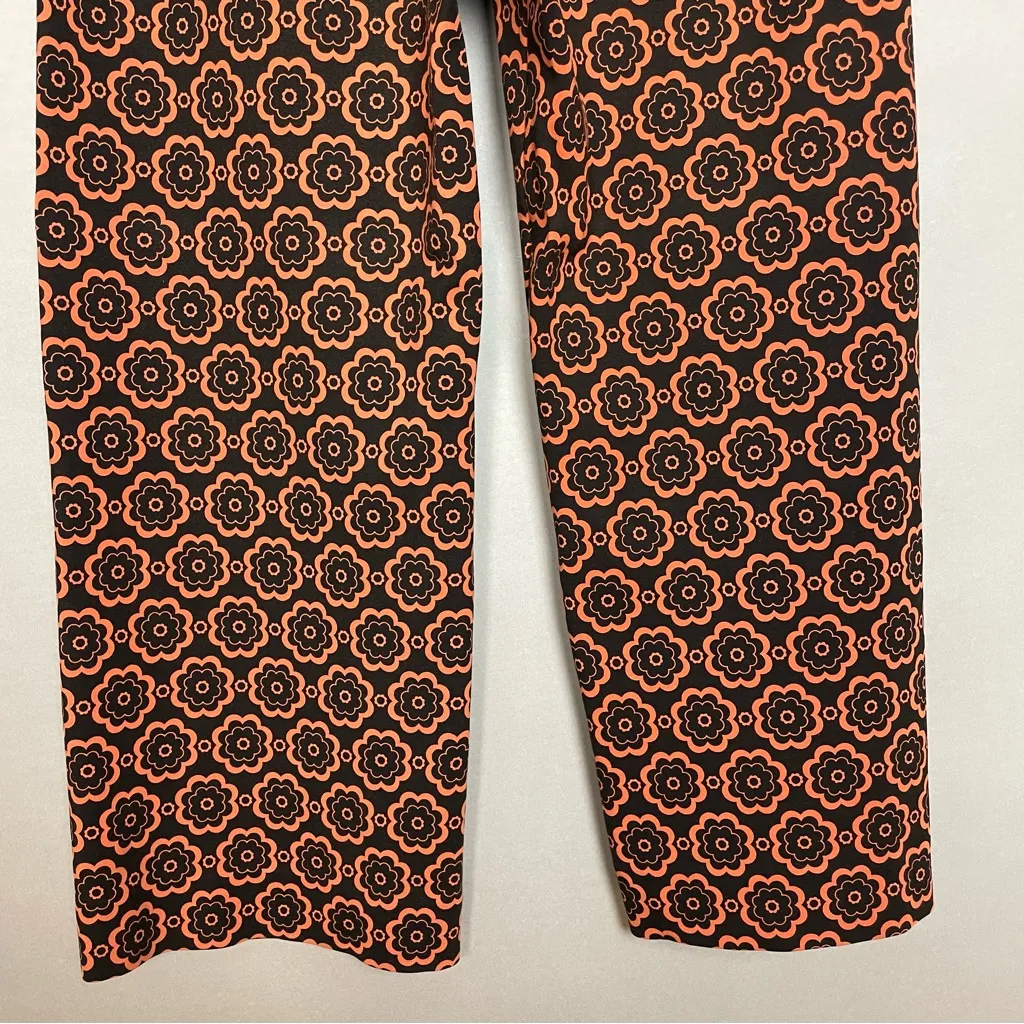 Anthropologie Maeve Pants The Collette Cropped Wide Leg Ponte Floral Geometric - Image 8