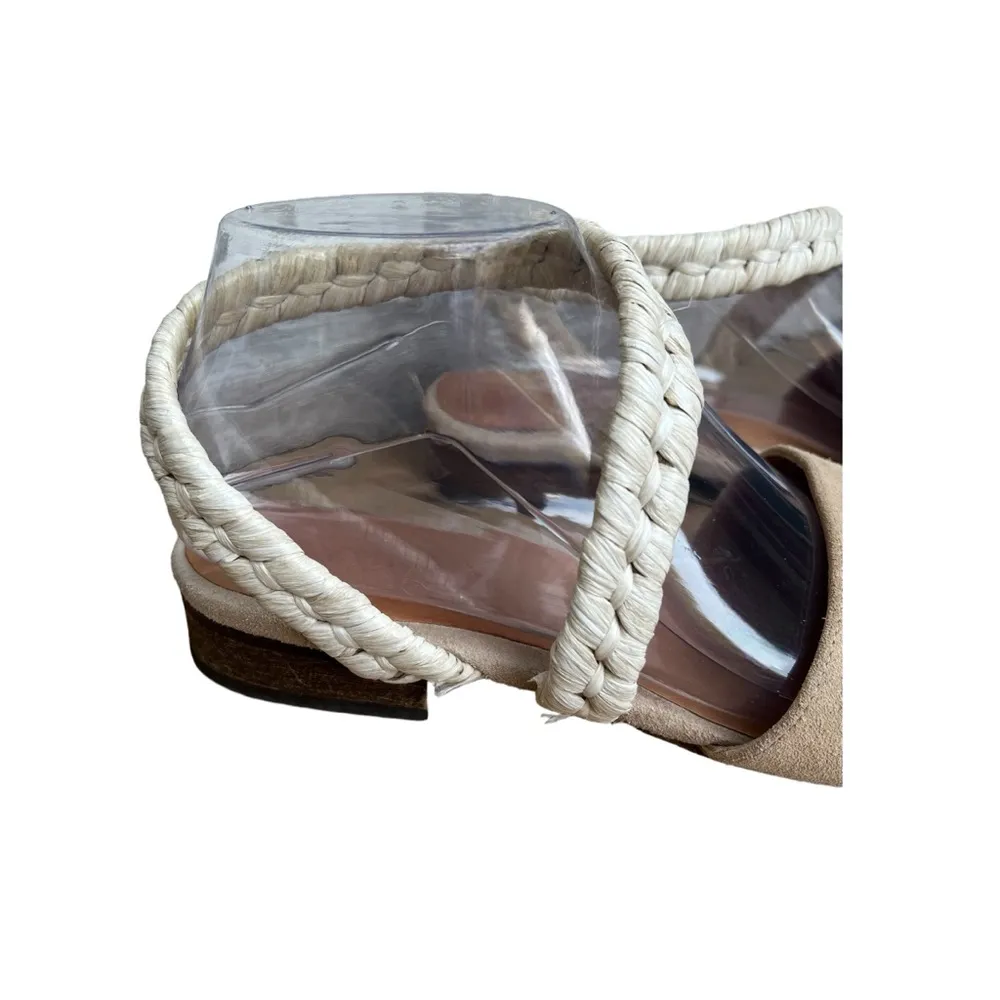 Anthropologie Howsty Suede/Leather with Raffia Braided strap shoes. Sz. … Tan - Image 5