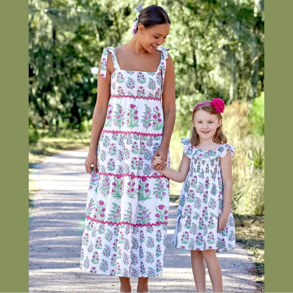 roller rabbit tie sleeve sleeveless midi floral dress - Image 4