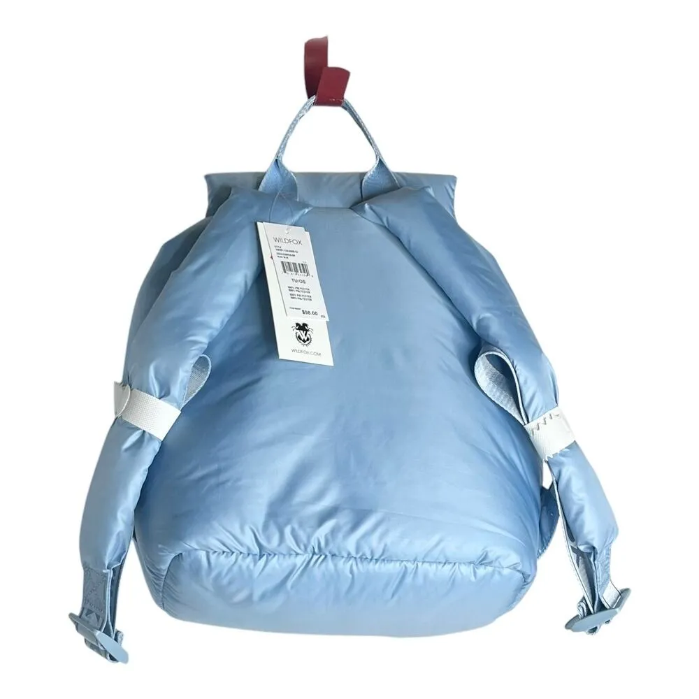 NEW Wildfox Parachute BACKPACK & COIN PURSE Blue Puffy Nylon HANDBAG Lightweight - Image 3