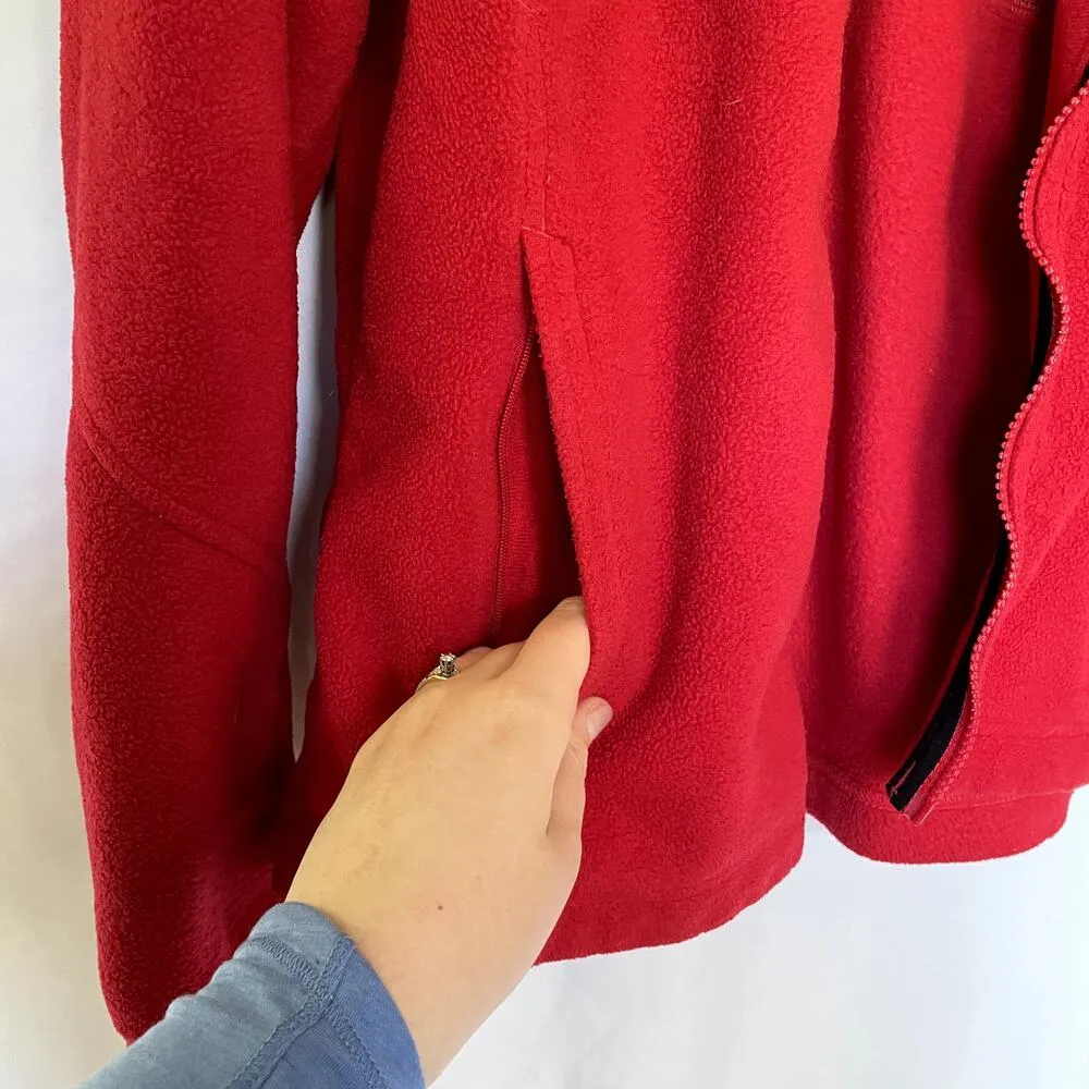 Columbia red and black fleece sweater pockets interchange women's size XL - Image 5