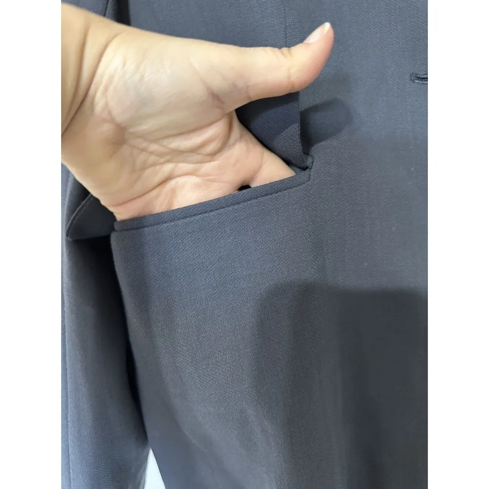 J.Crew  Wool Blazer Womens Gray Three Button Lined Long Sleeve Sz 8 - Image 6