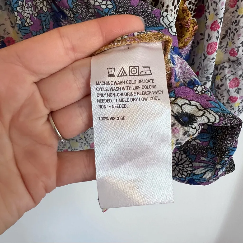 LOGO‎ Lavish Lori Goldstein mixed print topper tie front top - Image 5