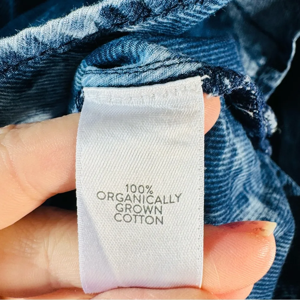 J. Jill Purejill 100% Organic Cotton Tie Dye Tunic Top Blue Women’s Small - Image 5