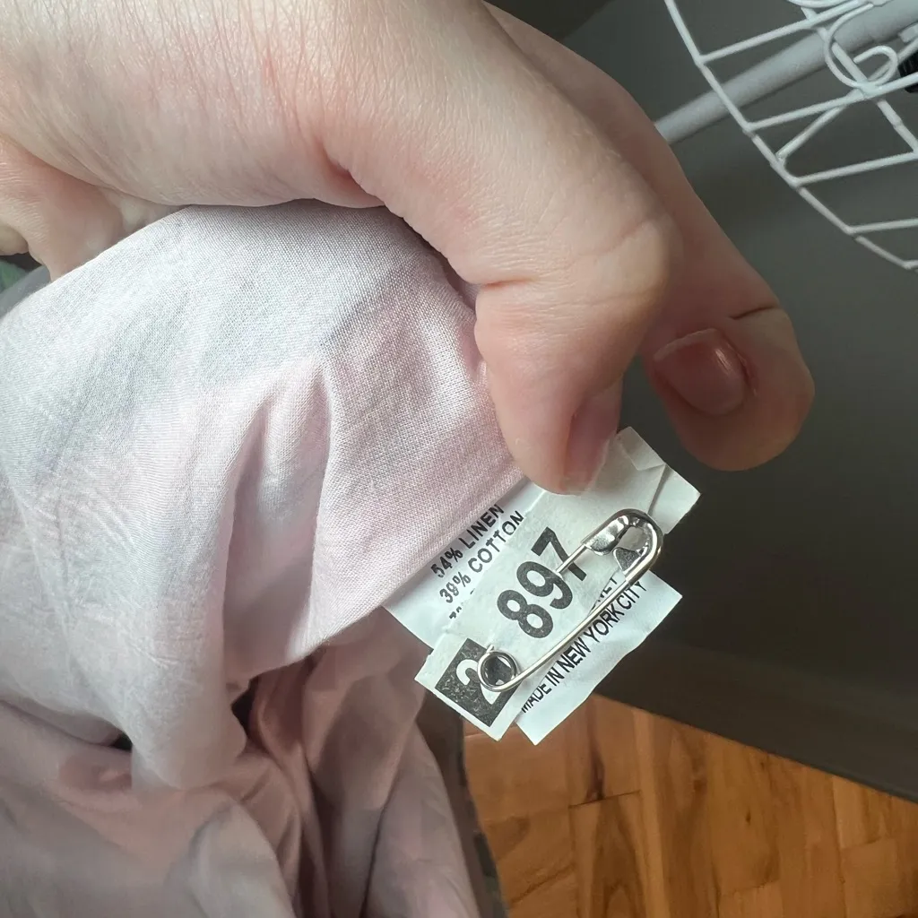 Hunter Bell Jordan Dress Pastel Stripe Linen Cotton Size 2 Fit And Flare Midi - Image 8