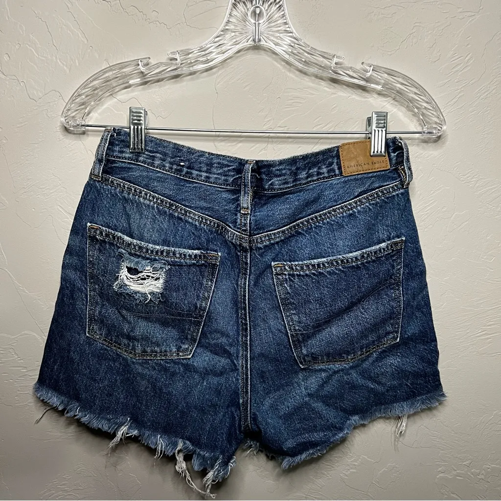 AEO 90s Boyfriend High Rise Denim Distressed Jean Shorts - Image 8