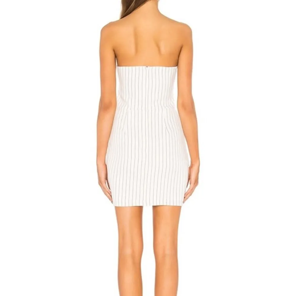 By The Way. Kylee Strapless Dress Revolve Pinstripe Striped White Mini Cocktail - Image 3