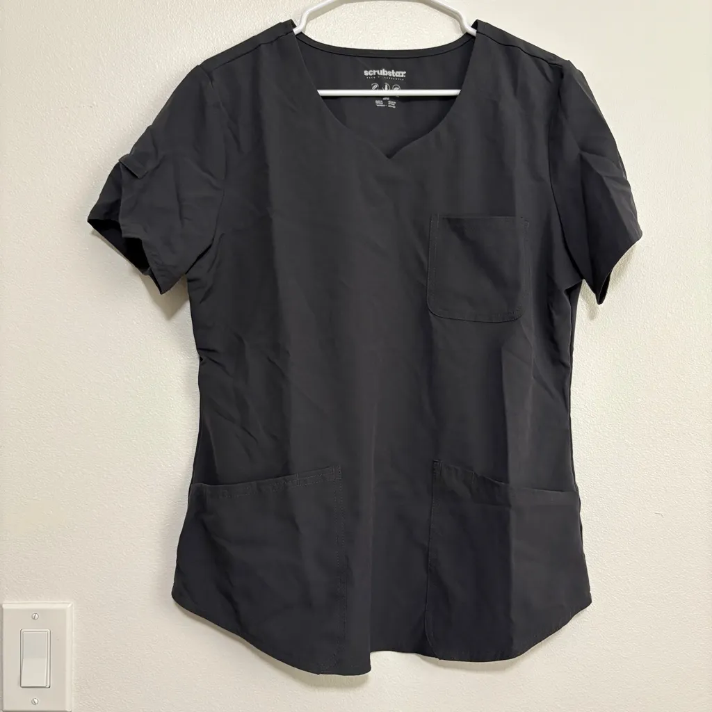 Scrubstar Women's Core Essentials Sweetheart V-Neck Scrub Top Size Medium Pewter - Image 3