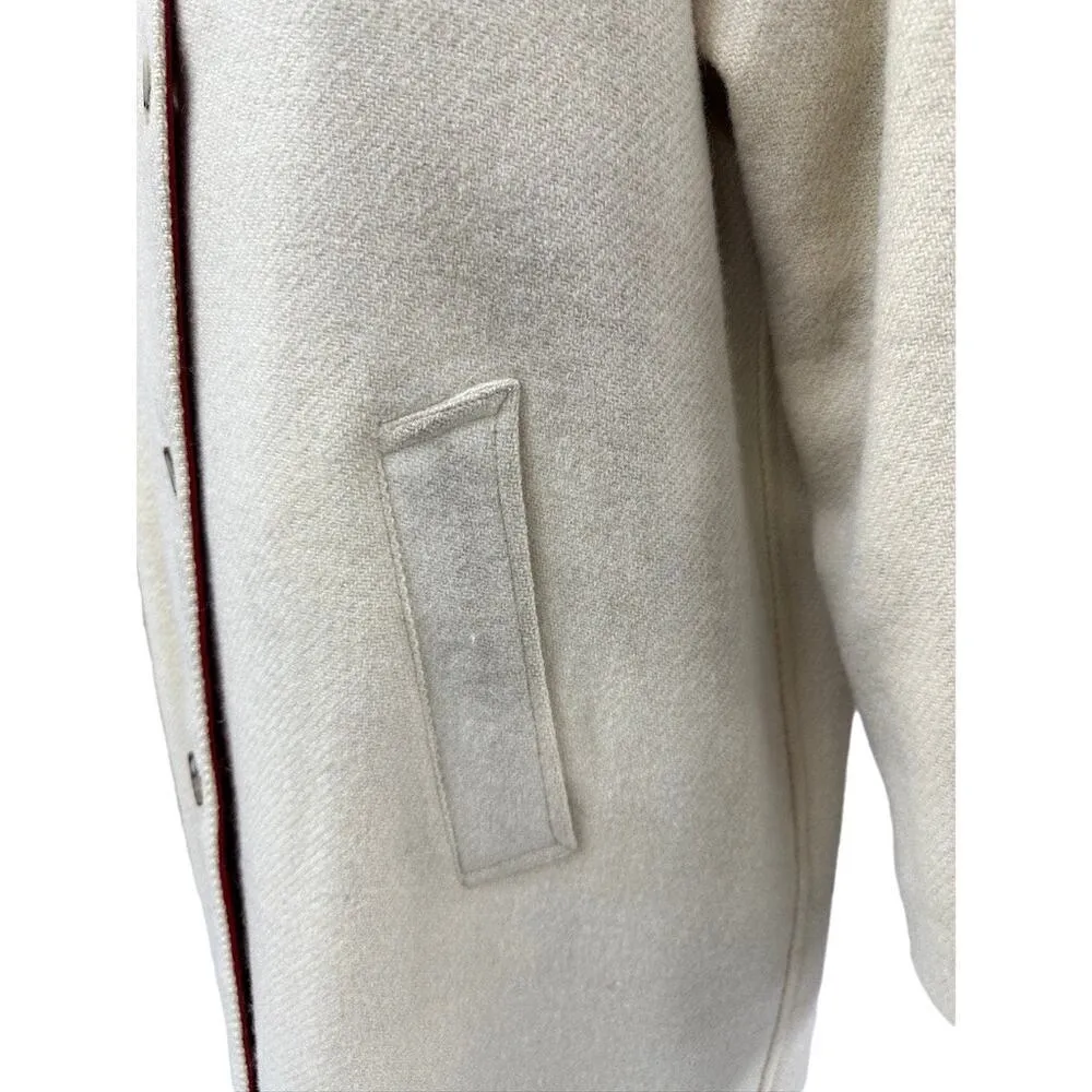 Vintage Reversible Burberry Blue Label Womens Coat Red Cotton/White Wool sz L/XL - Image 9