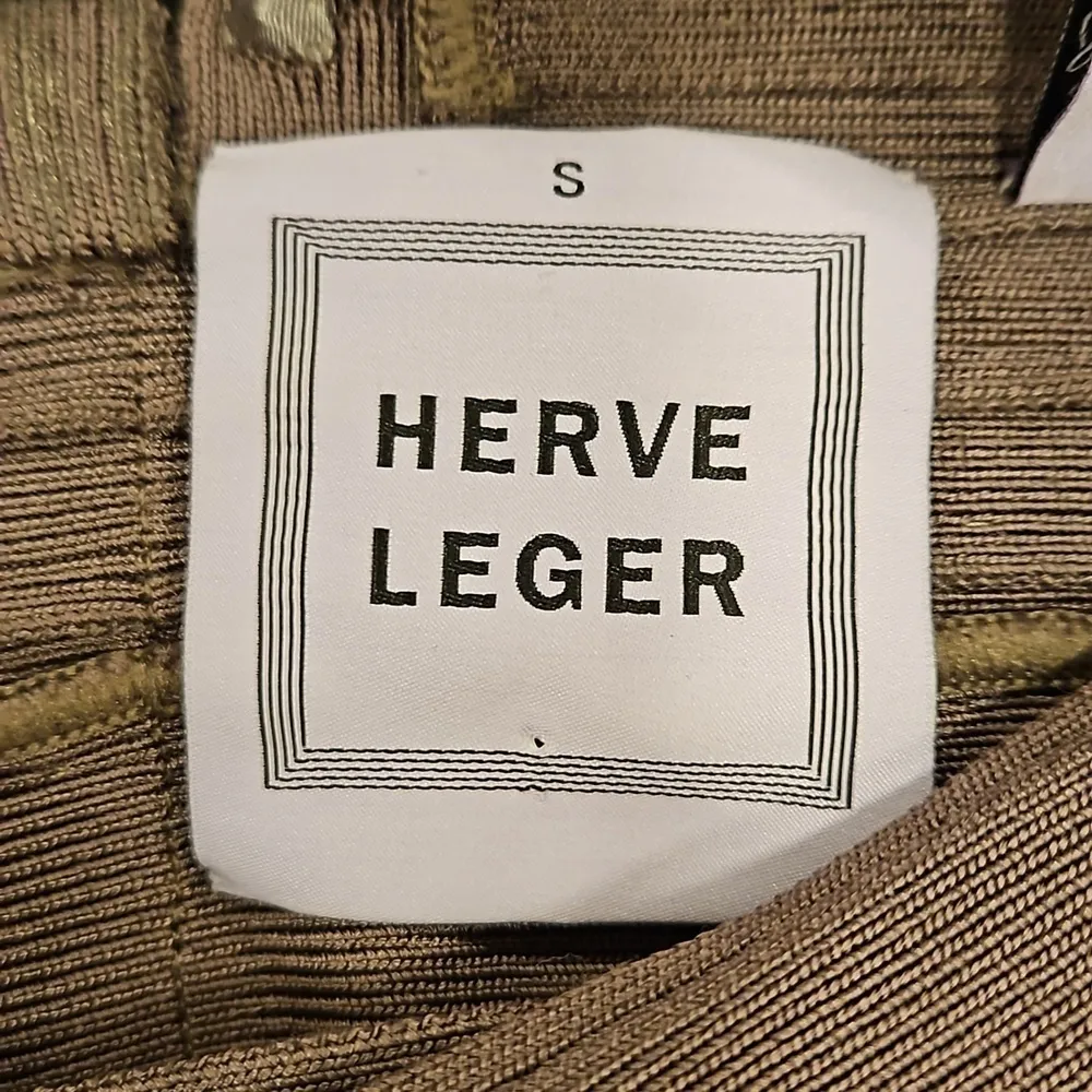 💕HERVE LEGER💕 Therese Novelty Sweetheart Bandage Dress ~ Ash Small - Image 8