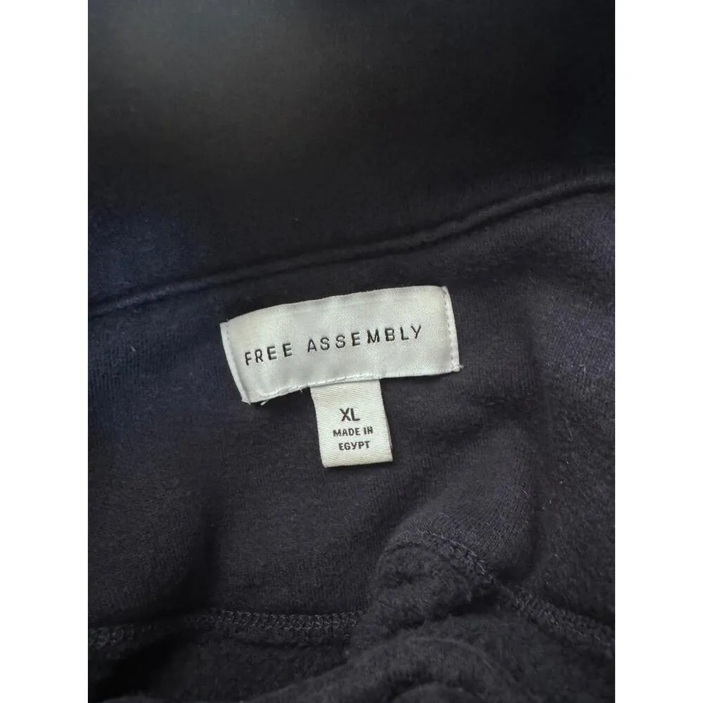 Free Assembly Navy‎ Long Sleeves High Collar Sweatshirt Size Extra Large Skiing Blue - Image 3