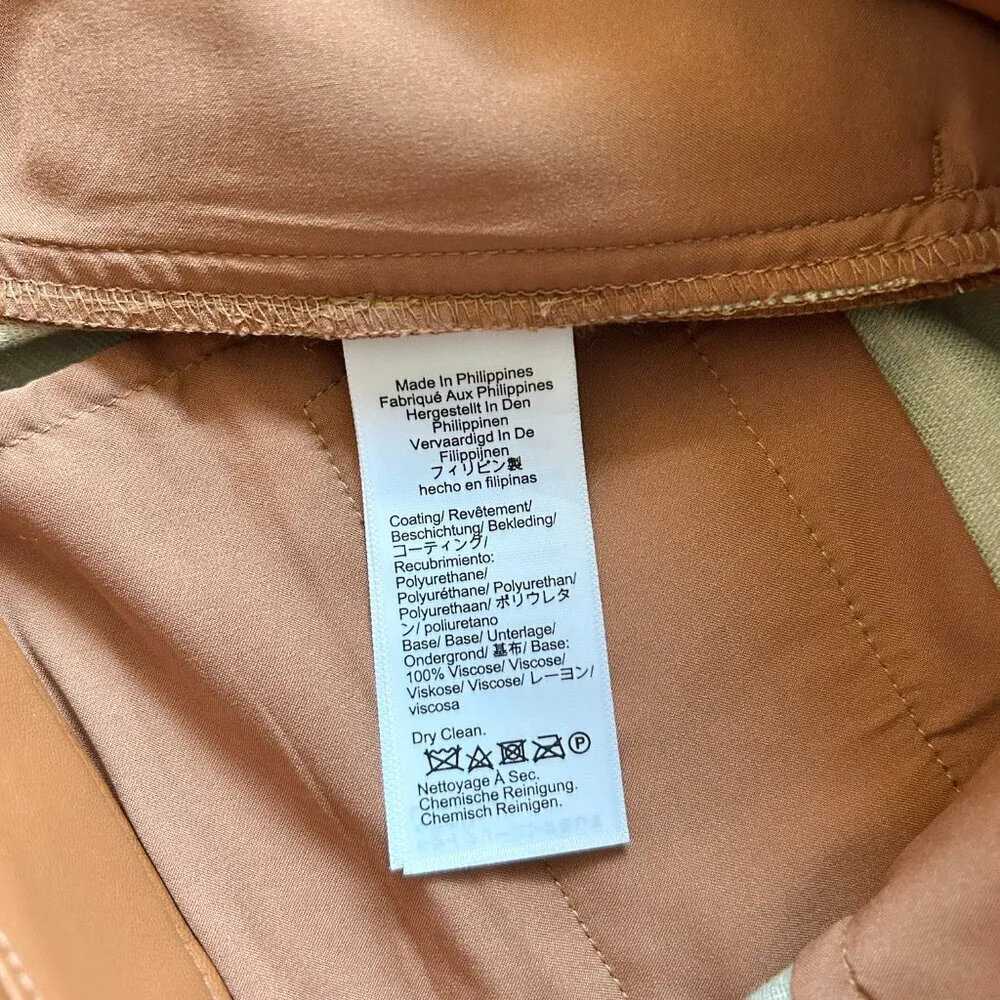 J. Crew Kate Straight Leg Faux Leather Pant in Brown Leather Saddle Size 2 - Image 10