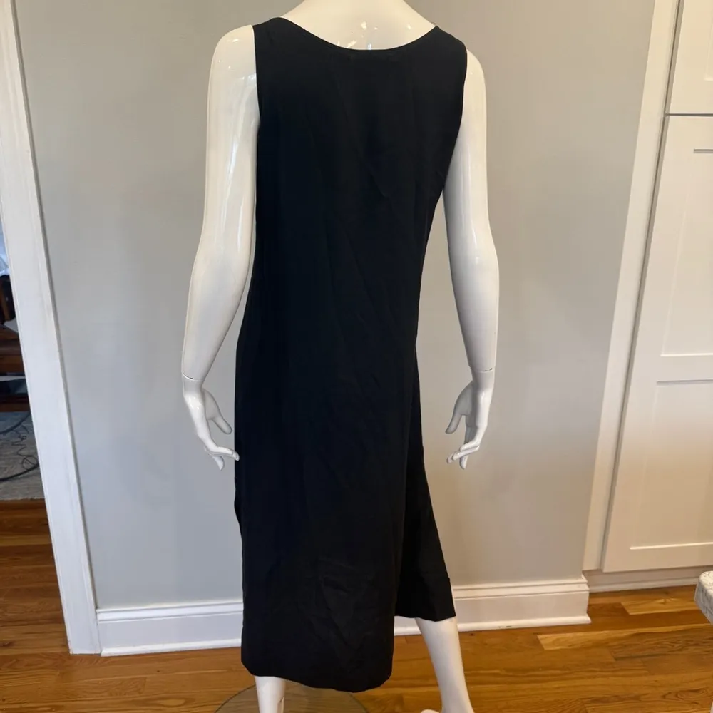 DKNY 100% Silk Sleeveless Black Midi Dress - Image 6