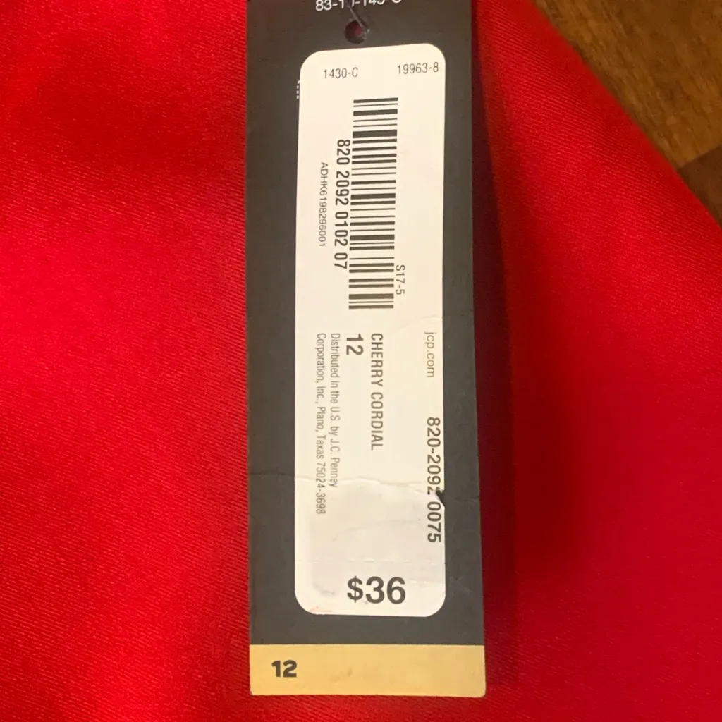 Worthington Skirt NWT 12 Cherry Cordial Red Mini Pencil Lined Back Zipper Office - Image 3