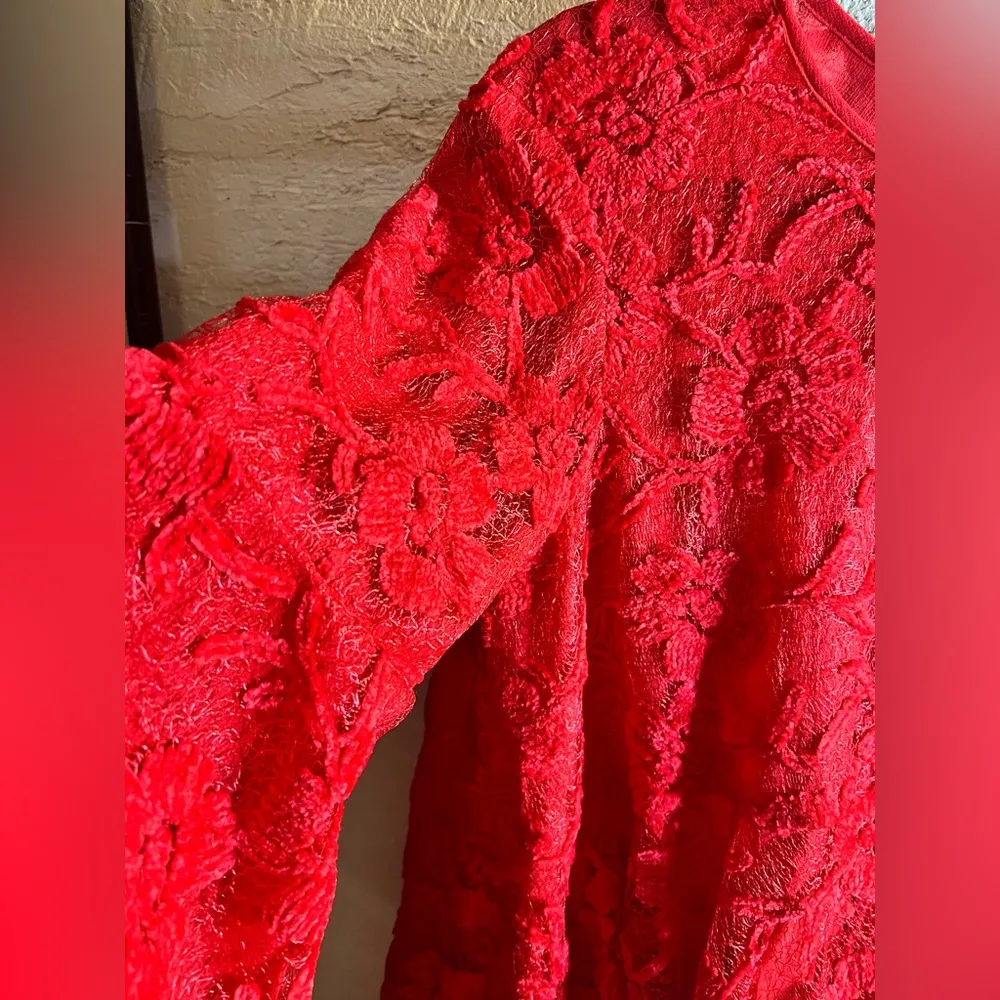 Free People Dress NWT-retails $198, Elegant Mini Red Lace, Flowy, oversized - Image 9