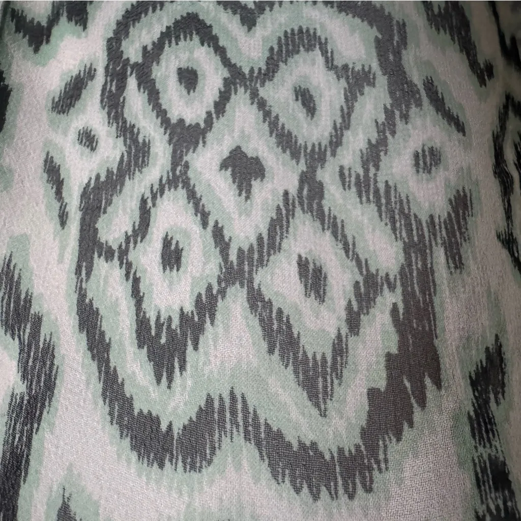 Equipment Sheer Green and White Patterned Button Down Shirt - Image 3