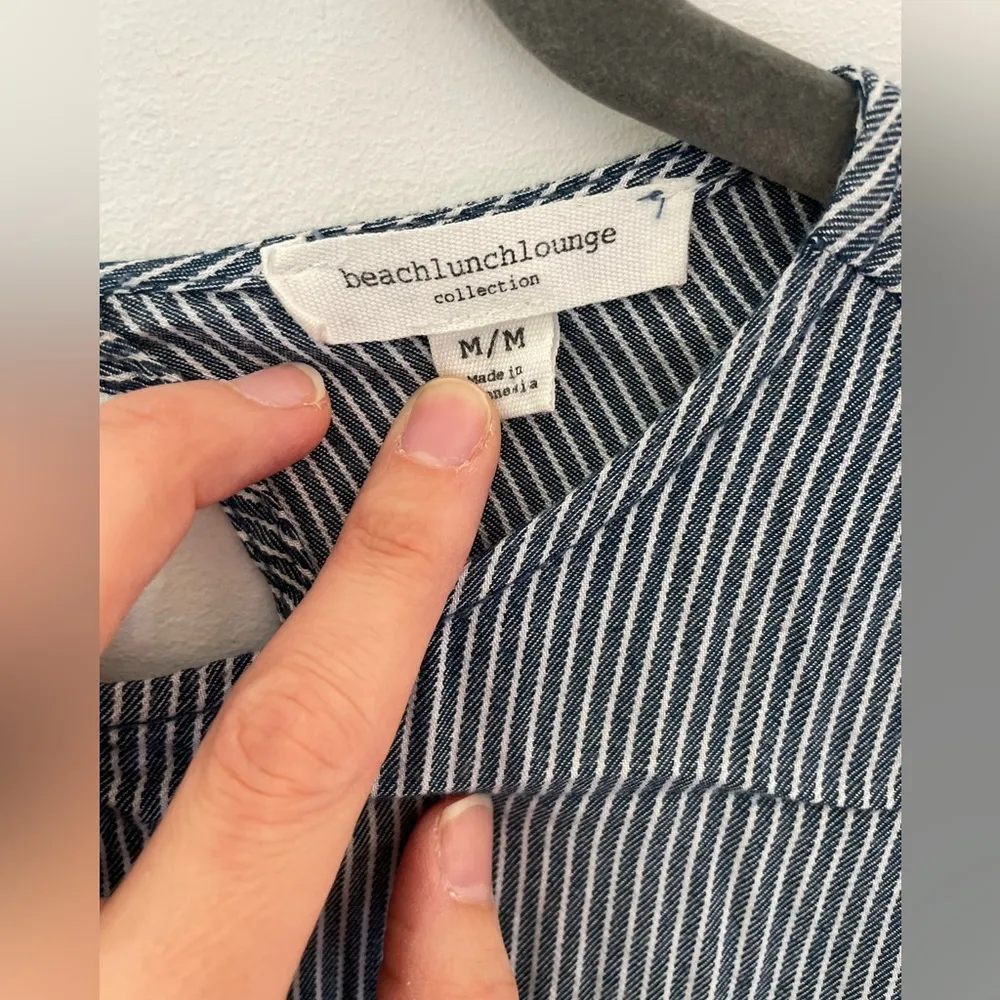 Beach Lunch Lounge Striped Pullover Shirt Bell Sleeve Size m - Image 4