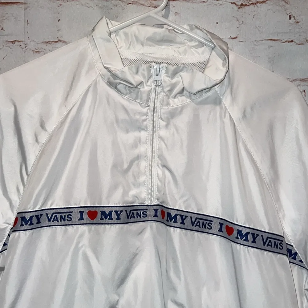 Vans Jacket Womens Large White My Vans Anorak Half Zip Pullover Windbreaker - Image 2