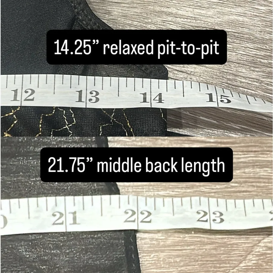 VTG Leo Modas Black Sheer Chemise With Gold Floral Embroidered Bodice Coquette - Image 8