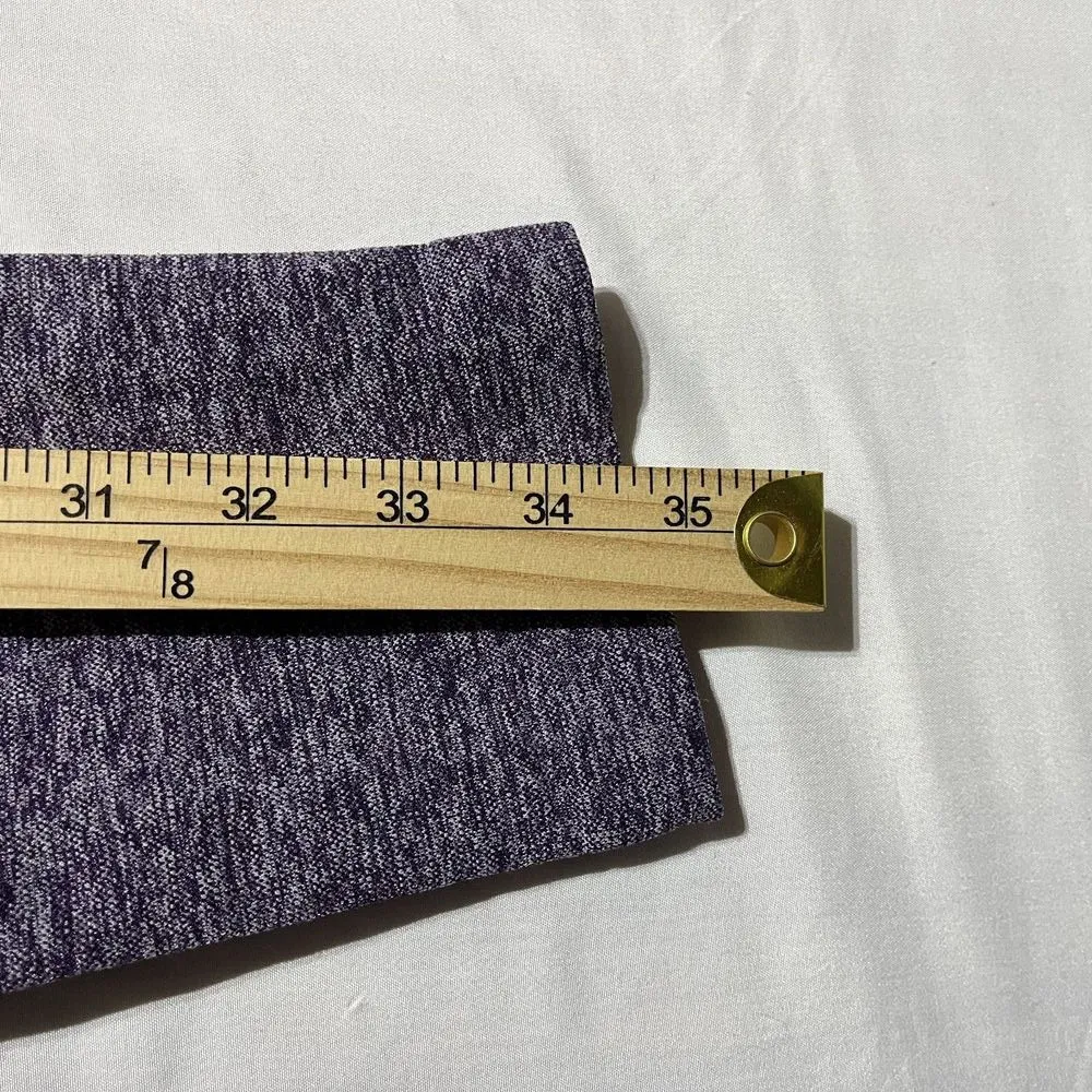 Gymshark Legging Women's Medium Heather Purple Nylon Stretch‎ Logo Elastic Waist - Image 7