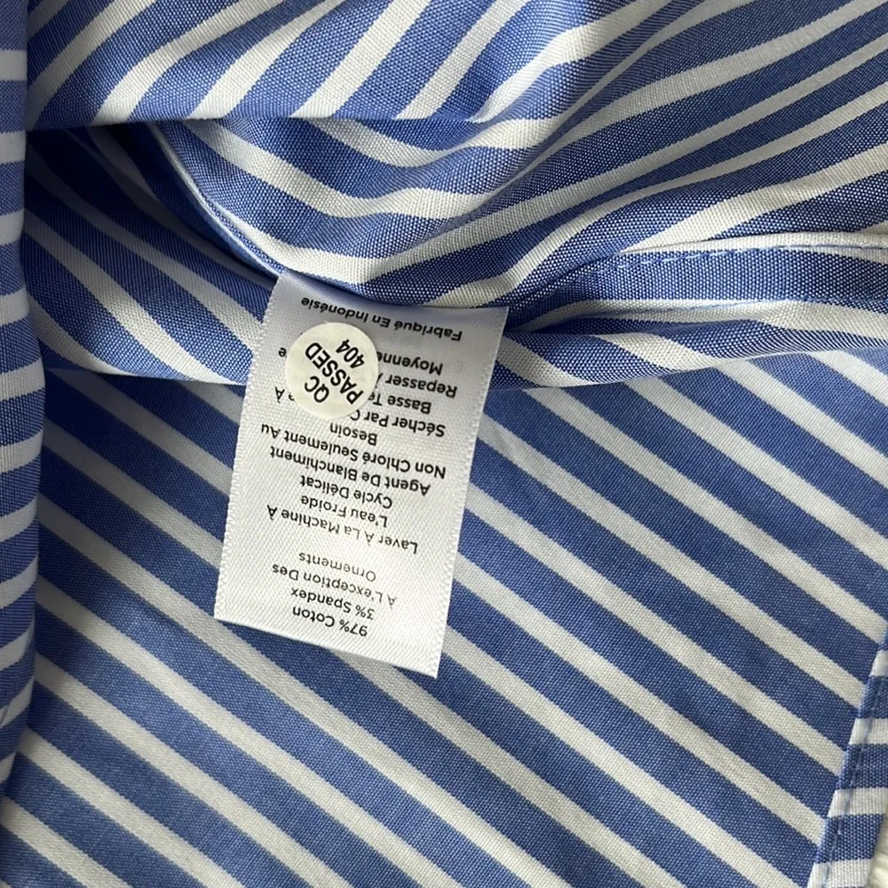 TALBOTS WOMEN’S PERFECT SHIRT  NON IRON BLUE WHITE STRIPE SIZE 6 - Image 8