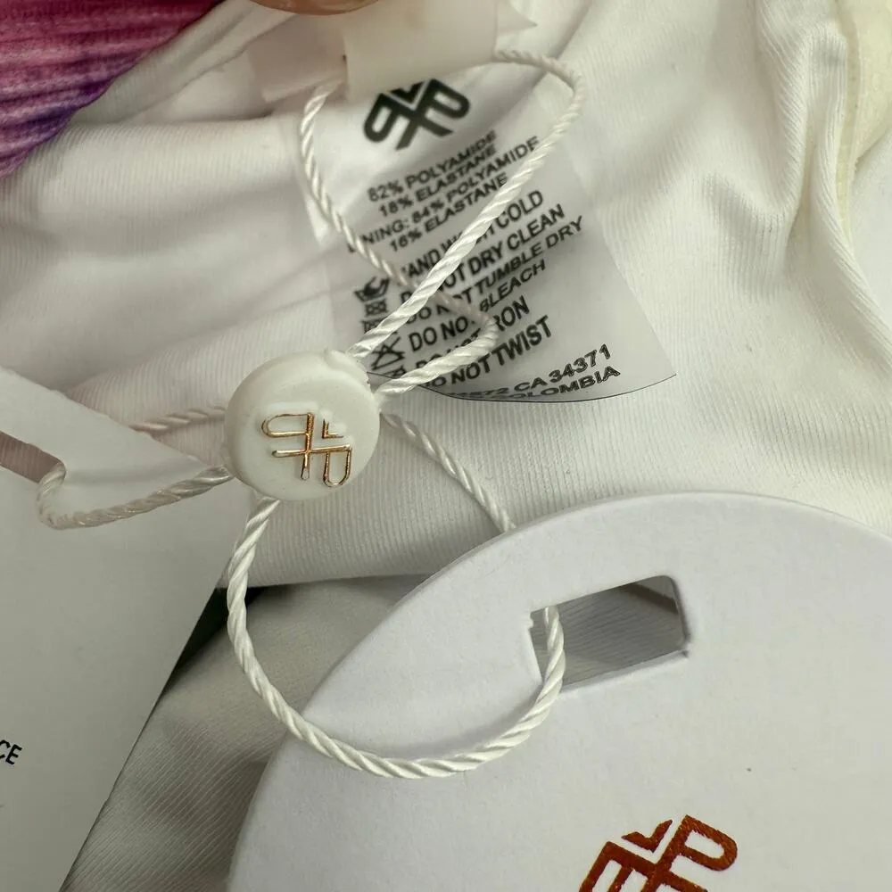 PQ Swim Pilyq Avery Swimsuit Size Small NWT Pink Tie Dye One Piece Swim Ribbed - Image 8