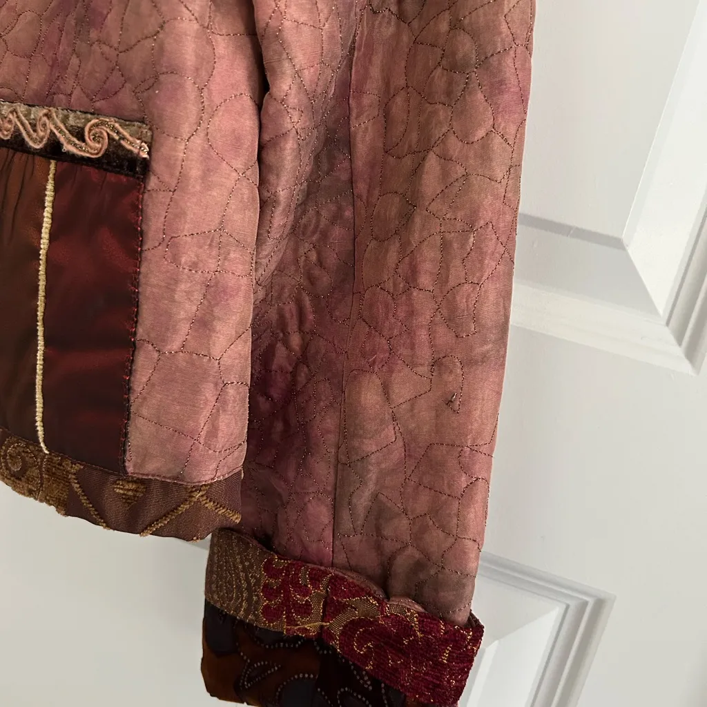 City Girl Silk Ombre Jacket Brown Pink Size M Size M - Image 9