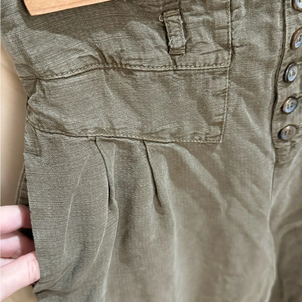 Anthropologie - Olive Green Wide-Leg Crop Pants - XS - Image 6