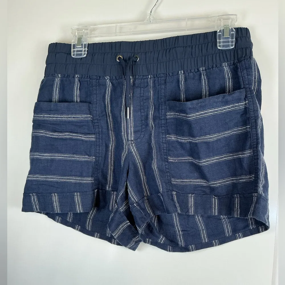 Athleta Navy Striped Cargo Shorts A0283 - Image 2