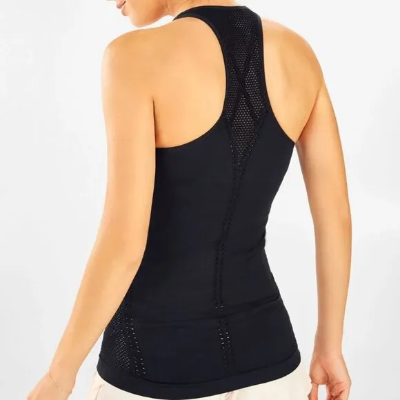 FABLETICS | Black Christine Seamless Openwork Racerback Athletic Tank Top Sz M - Image 2