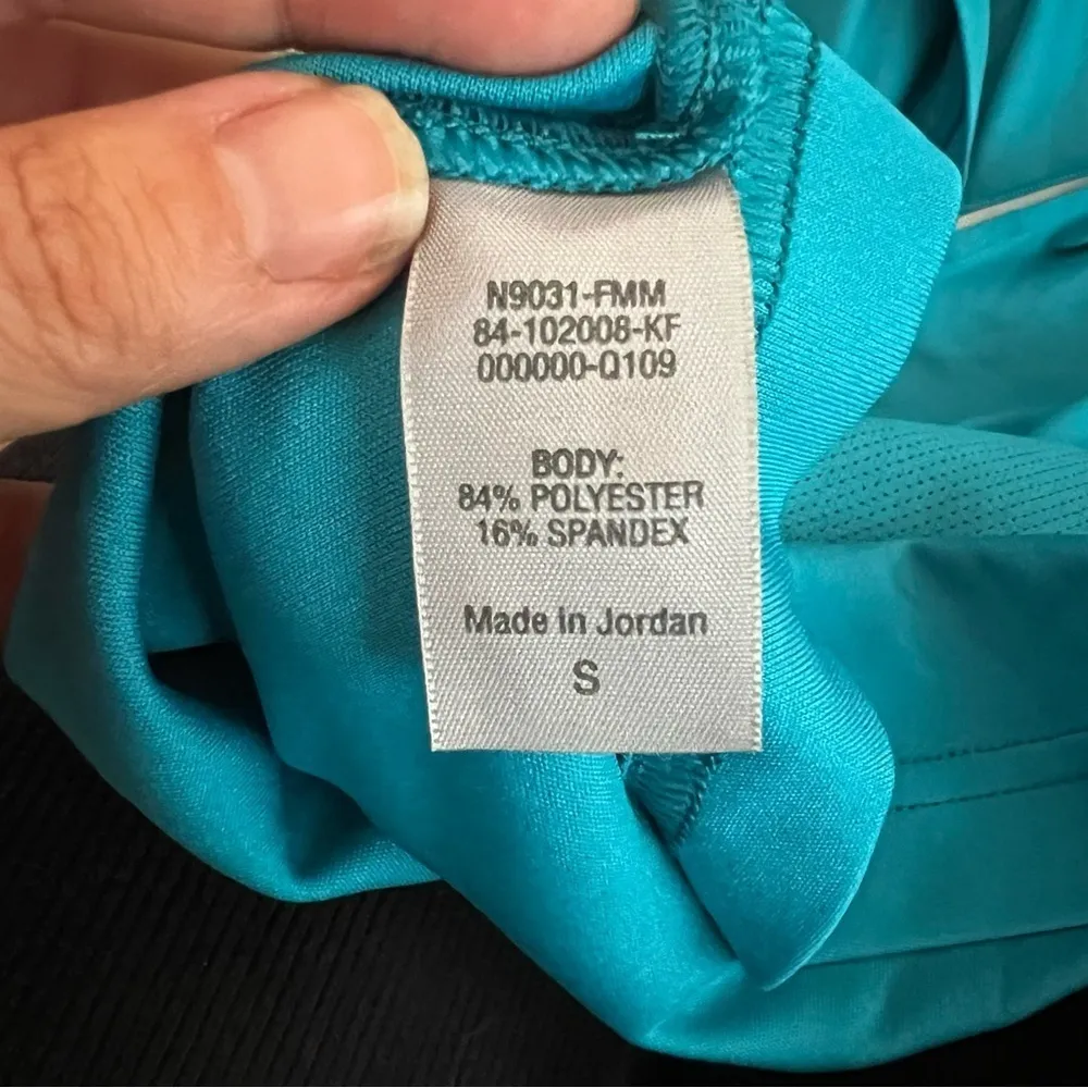 Champion teal turquoise blue quarter zip athletic pullover sweatshirt sz small - Image 6