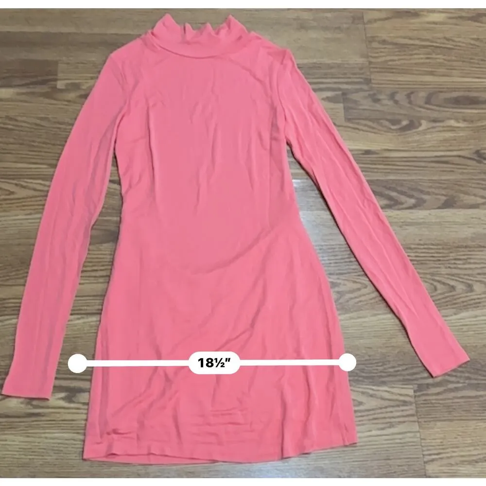 ZEYNEP ARCAY pink turtle neck longsleeve Backless Mini Jersey Dress IT 42 (US 6) - Image 7