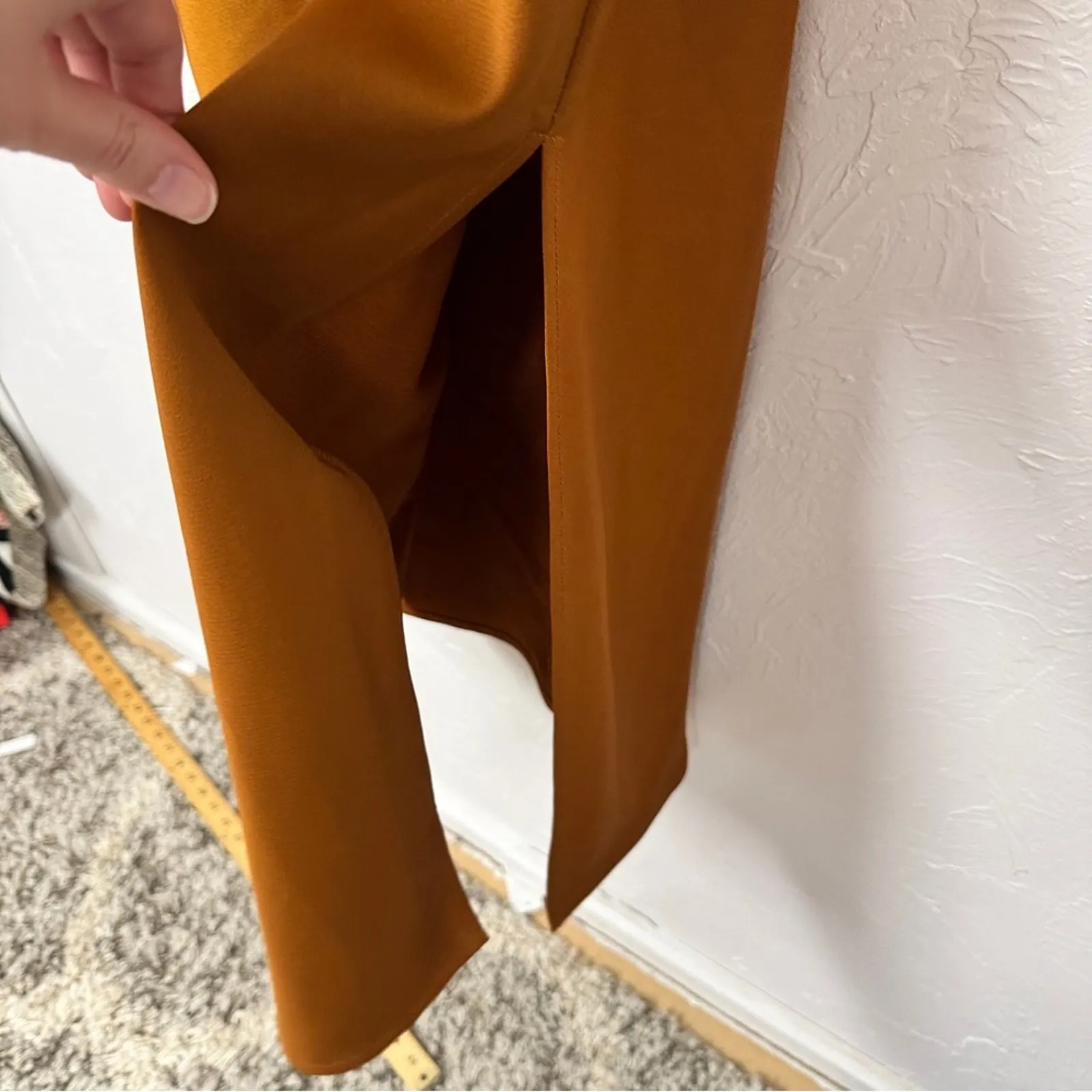 Sachin & Babi Golden Brown Satin Midi Dress Womens 6 Formal Prom Bridesmaid - Image 6