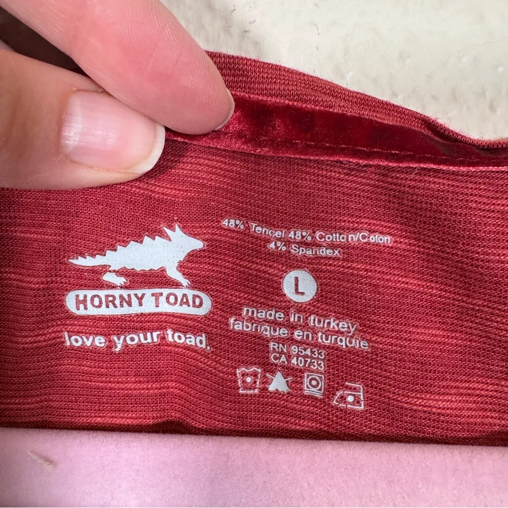 Horny Toad Burgundy Red Faux Wrap Mini Dress Womens L Athletic Gorpcore - Image 5