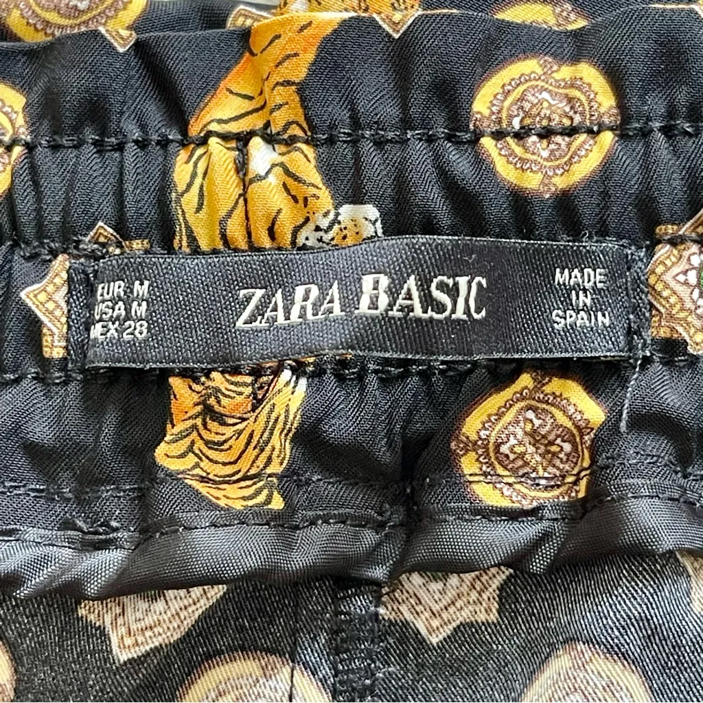 Zara Black and Gold Jogger Track Pants with Checkerboard Design - Image 7