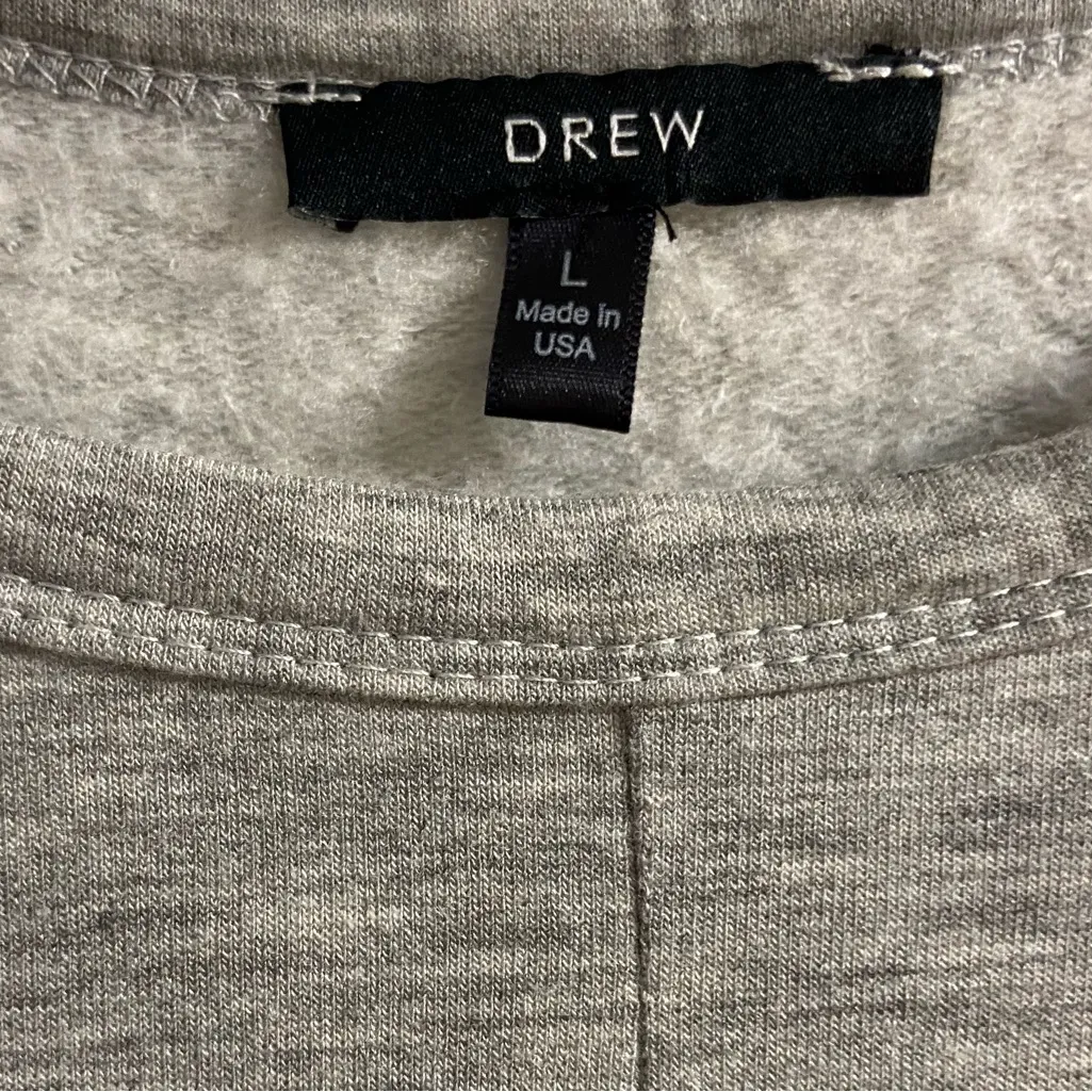 Drew Anthropologie grey crewneck tie front top Large - Image 6