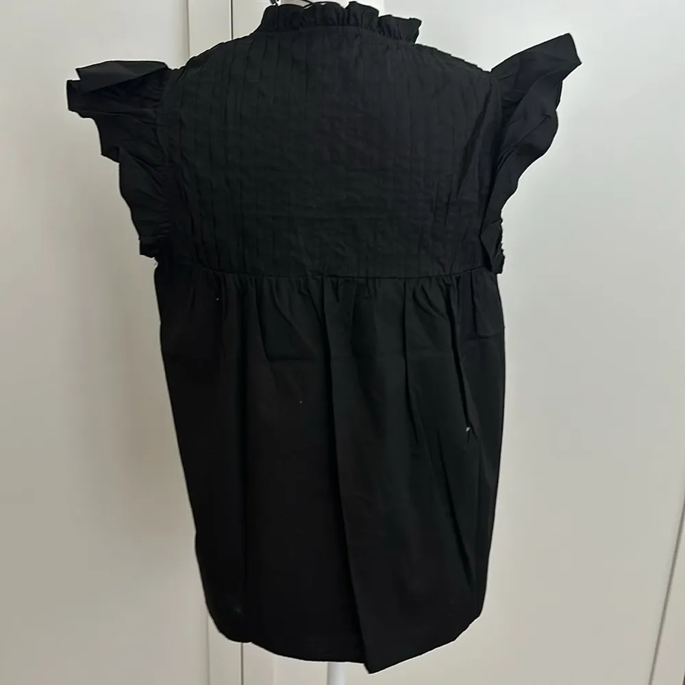 NWT Kourt Ruffle Sleeve Too Sz L Black Size L - Image 4