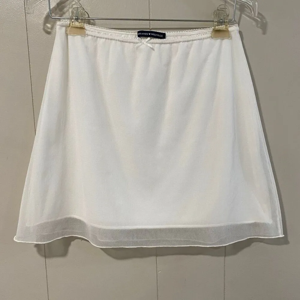 Brandy Melville White Mini Skirt Women’s Size 2 (Fits XS/S) - Image 2