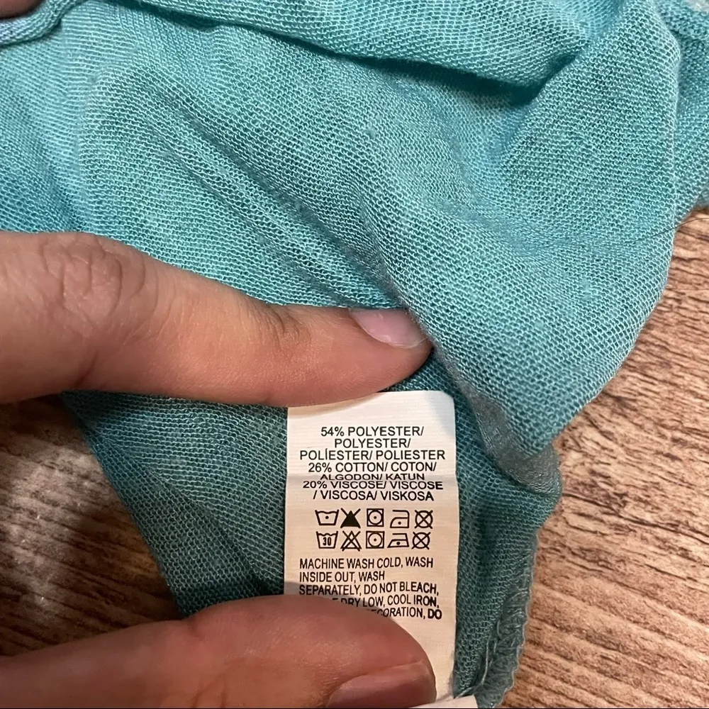 Lucky Brand Slub Knit Green Graphic T-Shirt Size Medium - Image 4